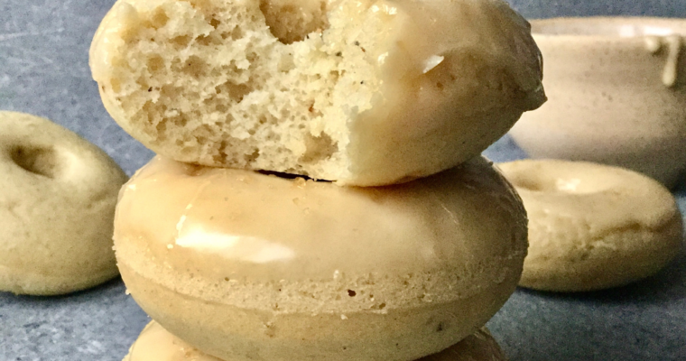 Baked Cardamom Donuts with Maple Glaze