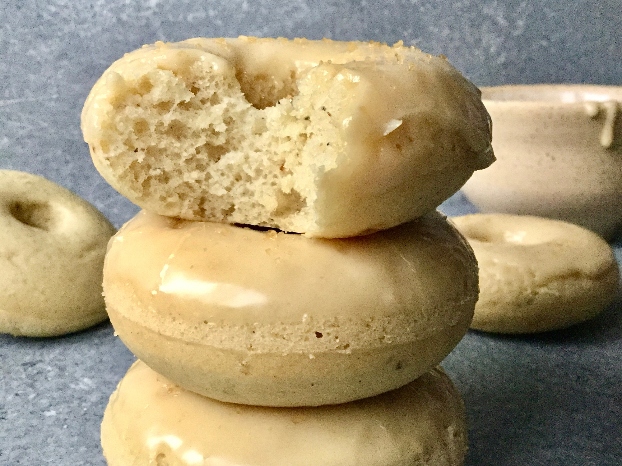 Baked Cardamom Donuts with Maple Glaze (Vegan)