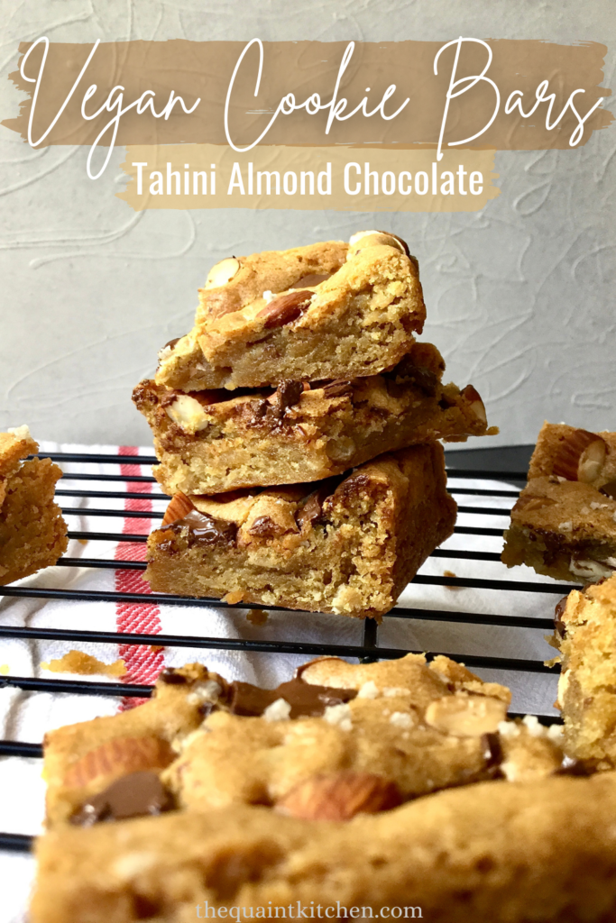 Tahini chocolate almond bars