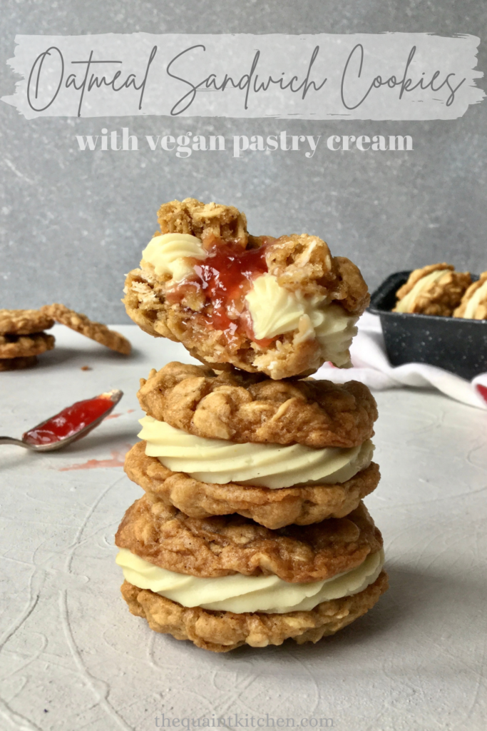 Vegan cookies with pastry cream