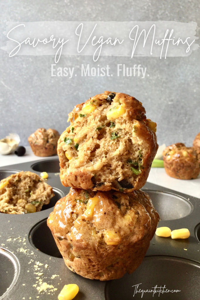Simple corn, scallion and olive muffins