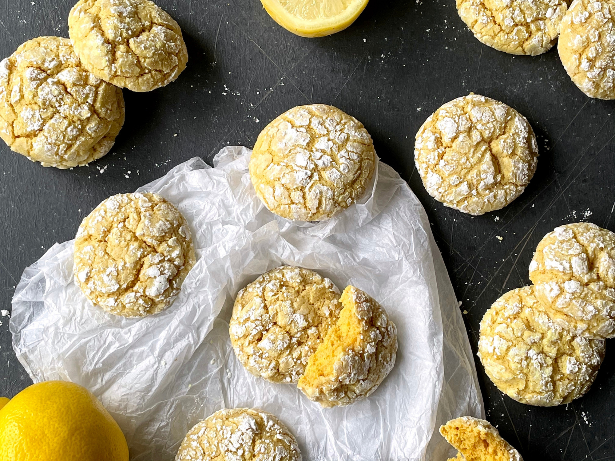 Vegan Lemon Crinkle Cookies