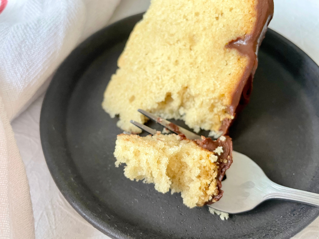 Frosted vegan yellow cake